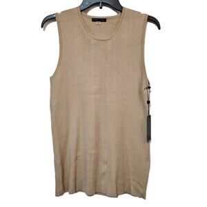 NWT Tommy Hilfiger Cream Tan Ribbed Sleeveless Top Size XL
